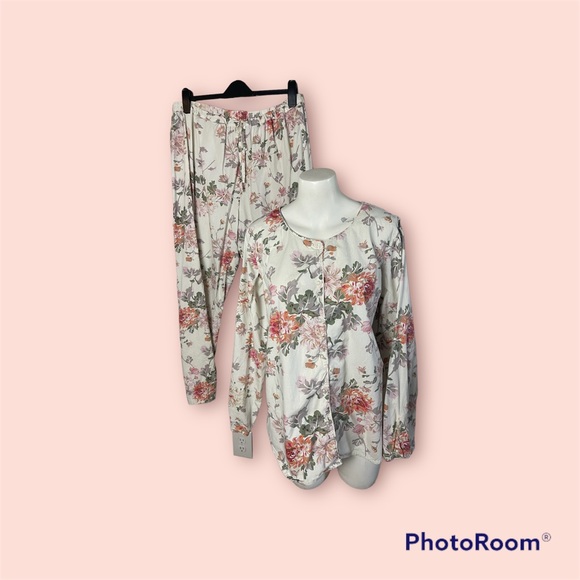 Pine Cone Hill Fine Linens Floral Pajama Set large top extra large bottoms - Picture 1 of 12